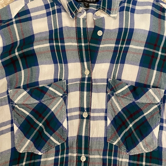 Long blue and green flannel - Picture 4 of 7